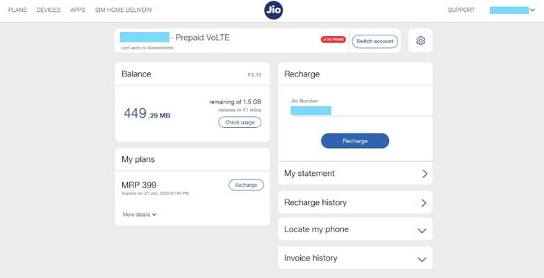 How to Check Jio Balance online