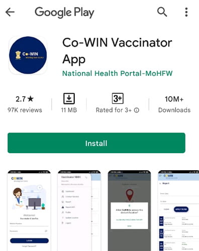 Co-WIN Vaccinator App