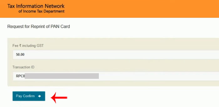 Reprint Pan Card Online nsdl in Marathi Step (5)