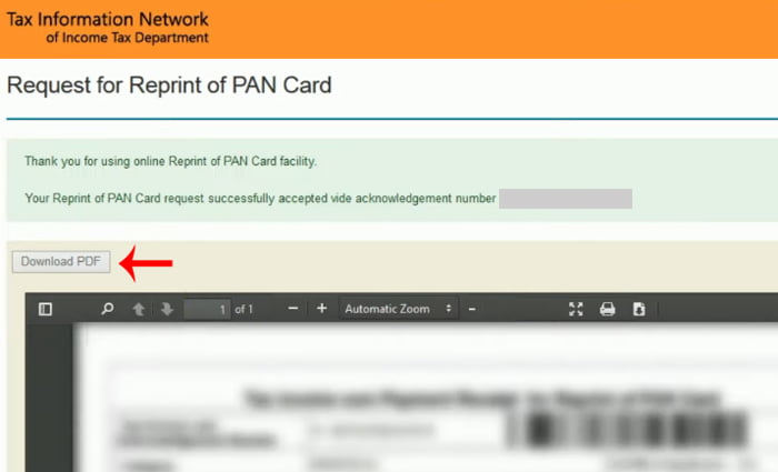 Reprint Pan Card Online nsdl in Marathi Step (9)