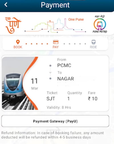 How can I book a Pune Metro ticket online Step 9