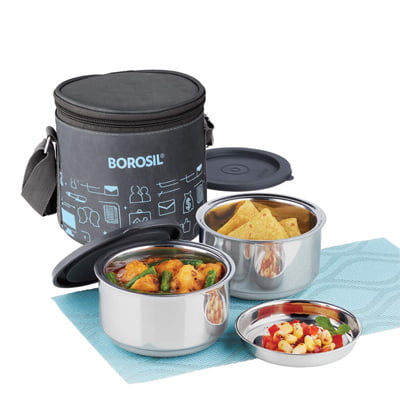 Borosil Stainless Steel Insulated Lunch Box Set