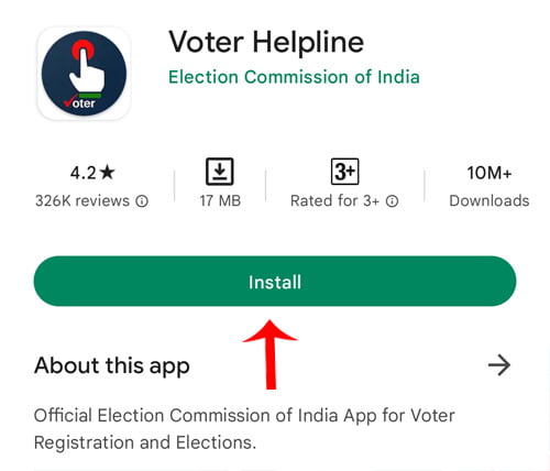 Apply New Voter ID Card on Voter Helpline App Step 1