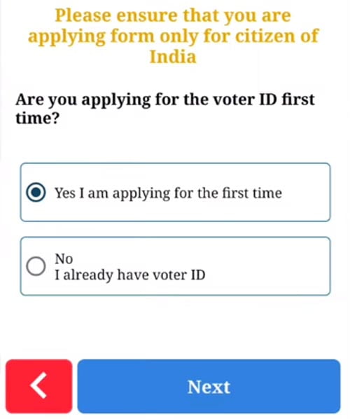 Apply New Voter ID Card on Voter Helpline App Step 8