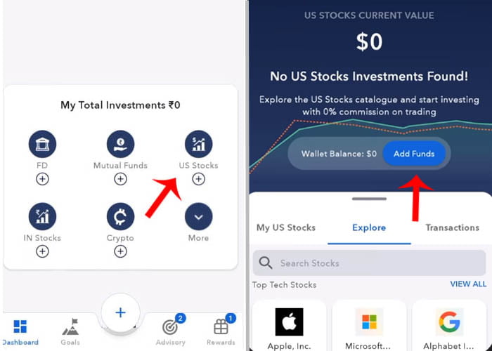 How to Add Money in IndMoney for US Stocks Step 1