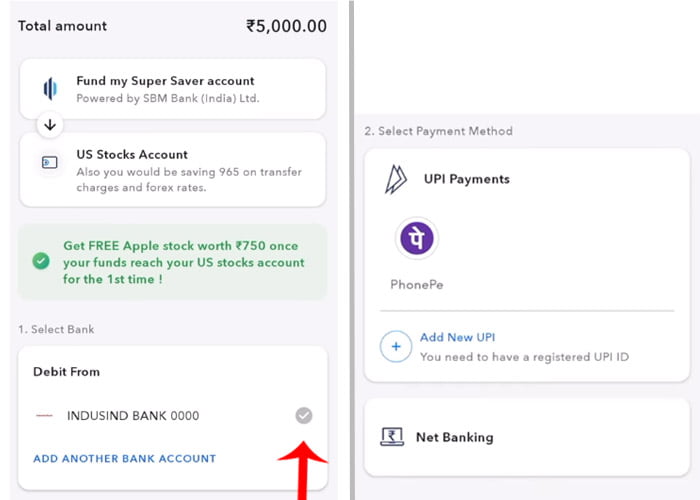 How to Add Money in IndMoney for US Stocks Step 4