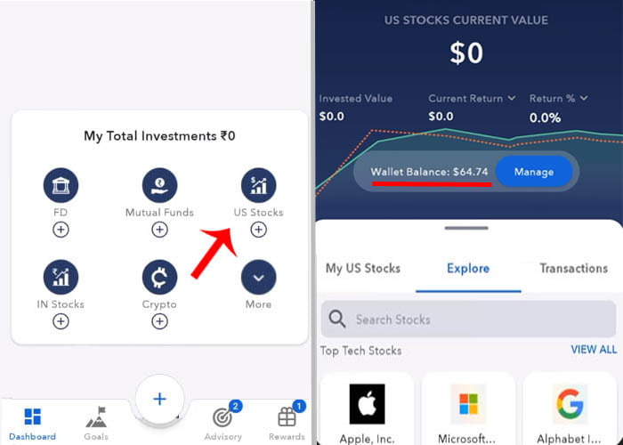 How to Buy US Stocks in Indmoney App Step 1