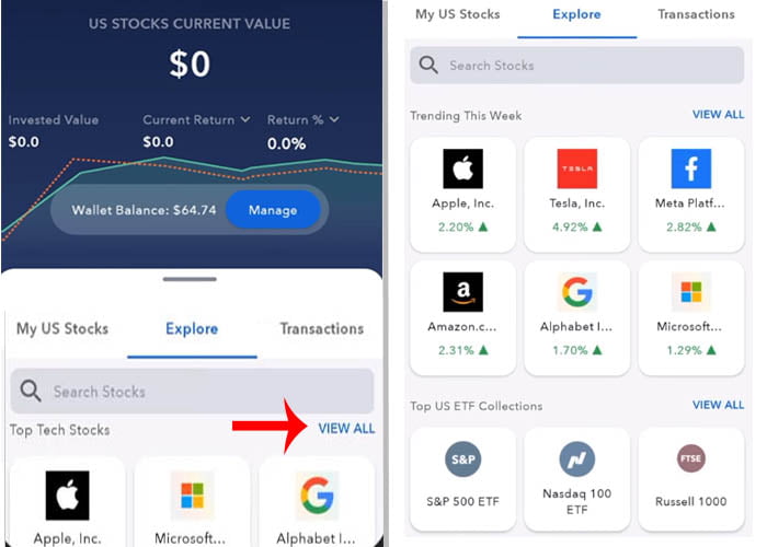 How to Buy US Stocks in Indmoney App Step 2