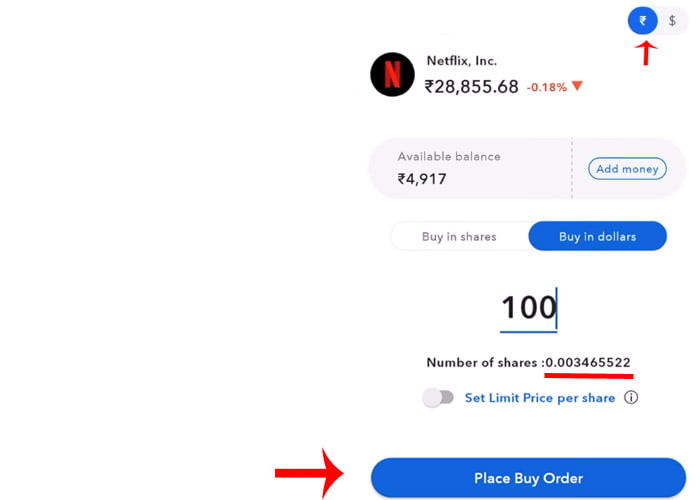 How to Buy US Stocks in Indmoney App Step 4