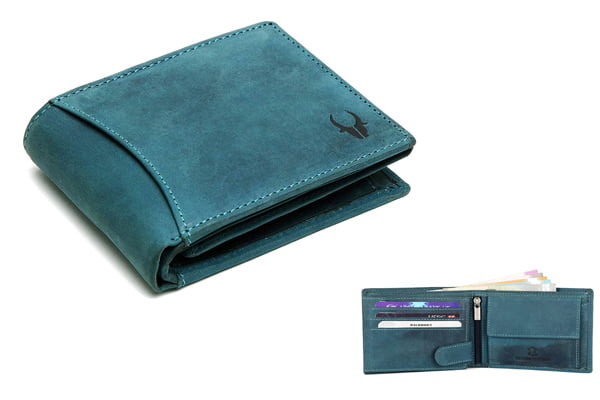 WildHorn Blue Leather Wallet