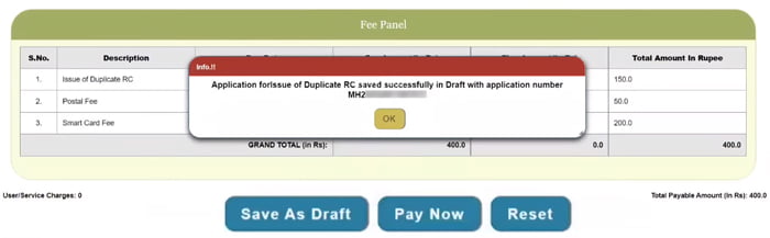 Apply Duplicate RC Book Maharashtra Step 9