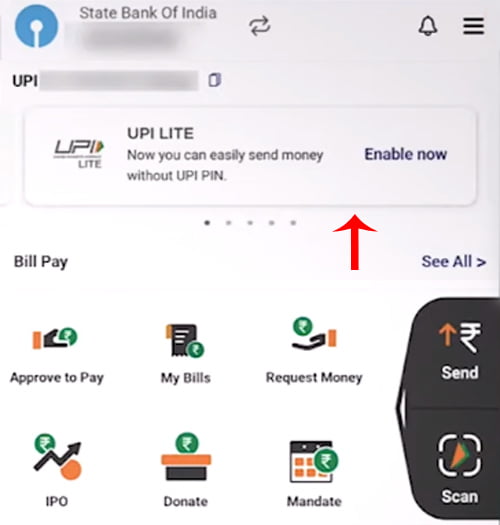 How to set up UPI Lite in BHIM App Step 1