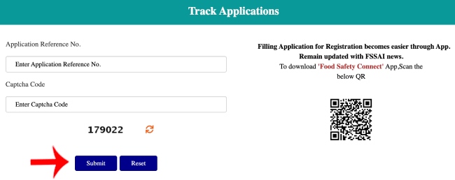 Food Licence Application Status Check Step 2