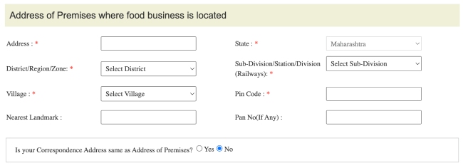 Food Licence Online Registration Marathi Step 6