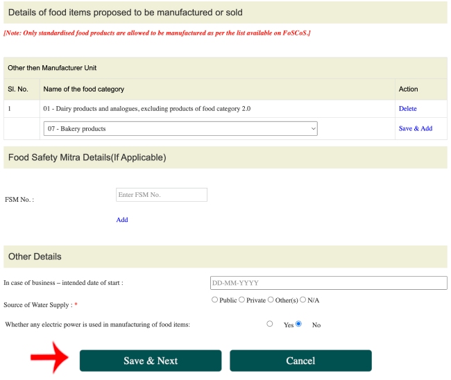 Food Licence Online Registration Marathi Step 9