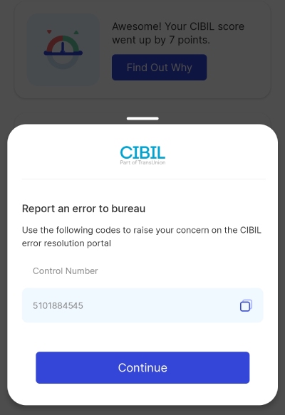 Remove CIBIL Report Wrong Entry Step 2