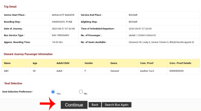 Online Bus Booking Kase Karayche Step 6