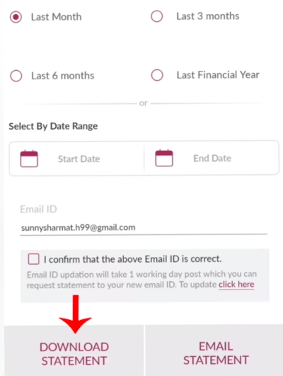 Axis Mobile Banking Bank Statement Download Step 4