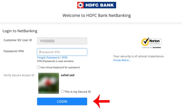 HDFC Internet Banking Bank Statement Download Step 2