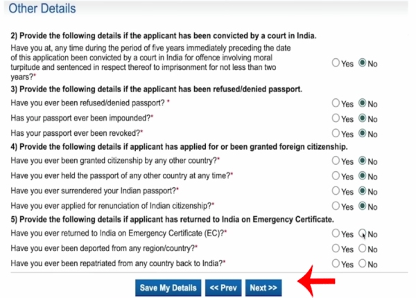 Passport Online Apply Kasa Karaycha Step 12