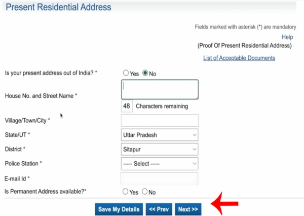 Passport Online Apply Kasa Karaycha Step 9