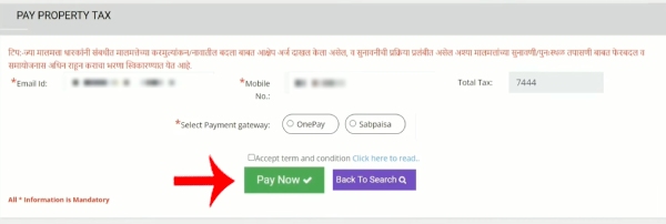 How To Pay Panvel Mahanagar Palika Property Tax Online Step 3